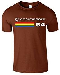 Commodore 64 80s Computer Logo T-shirt Brown