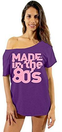Made in the 80s Purple Off-Shoulder T-shirt